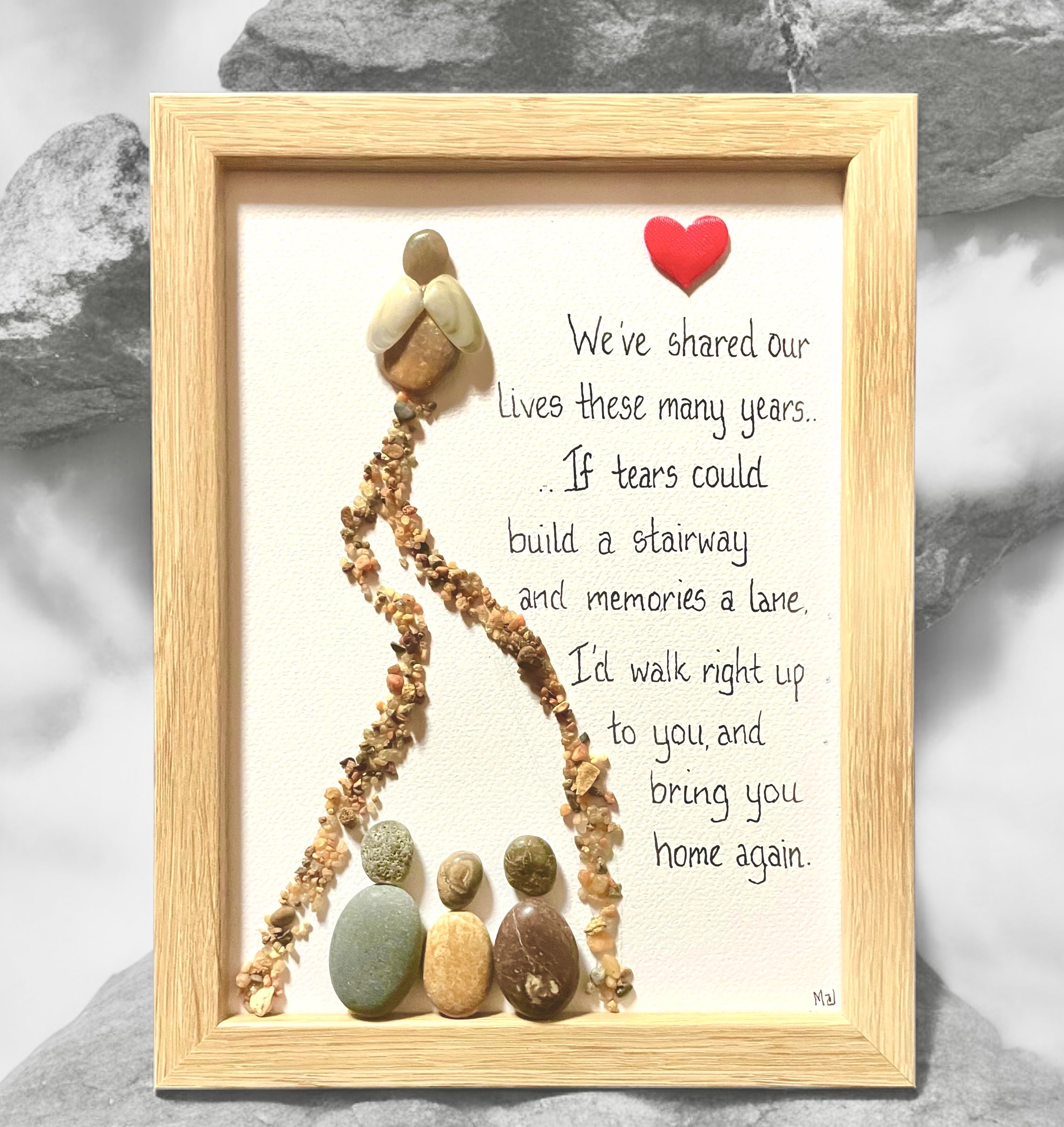 Forever Remembered, Lovingly Captured in Pebbles”