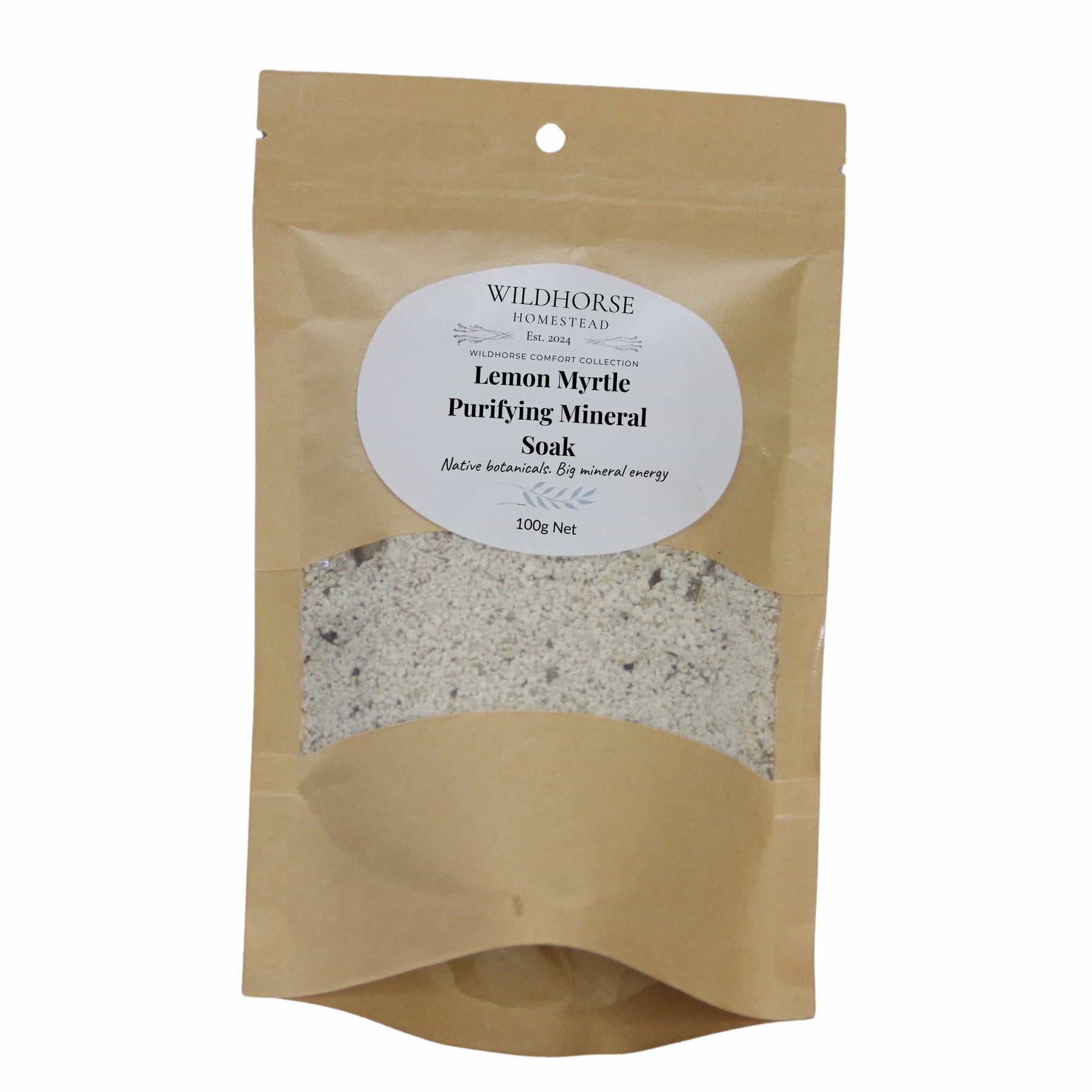 Wildhorse Homestead Lemon Myrtle Purifying Mineral Soak 100g
