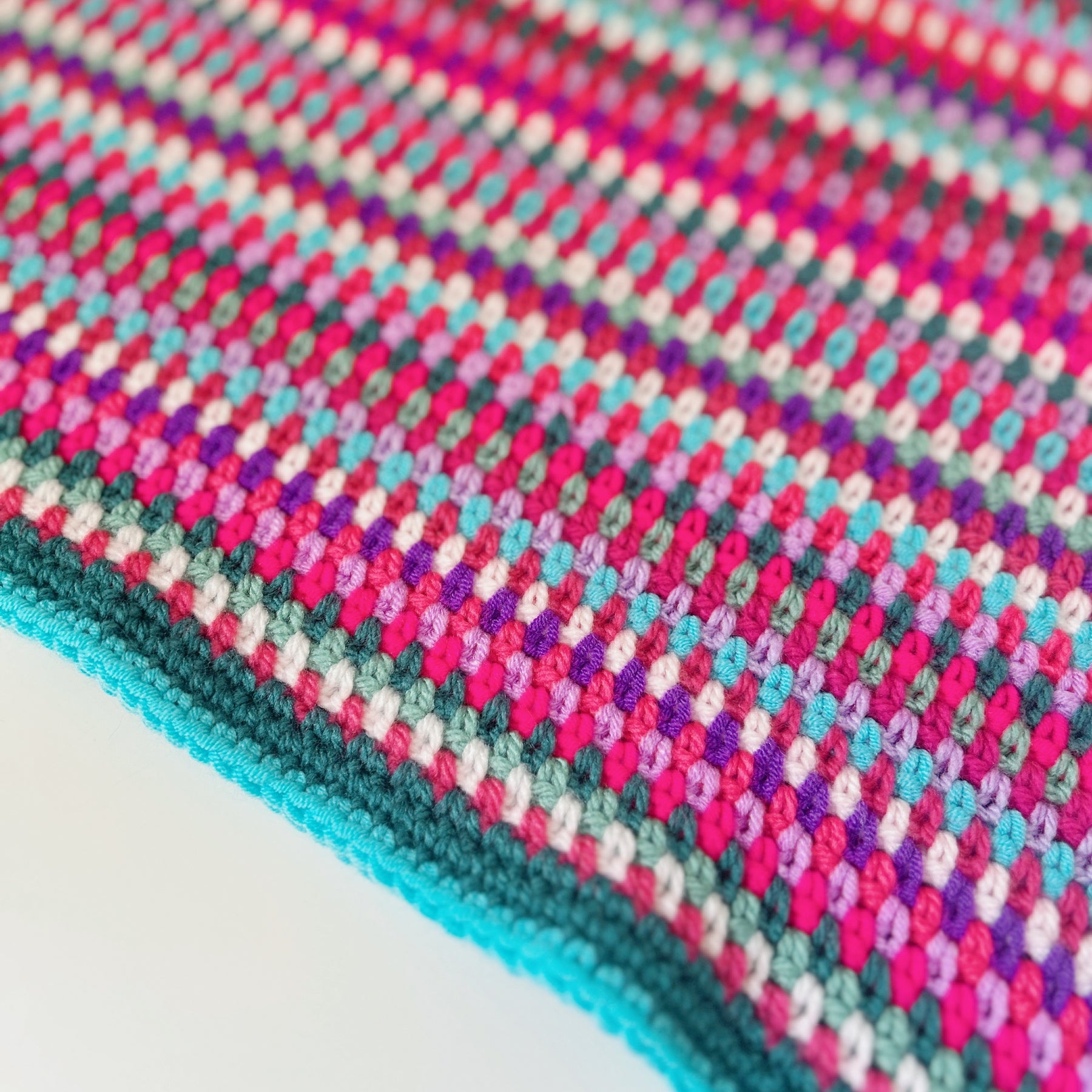 Handmade Crochet Baby Blanket – Colourful Scrappy Rainbow Blanket – One of a Kind