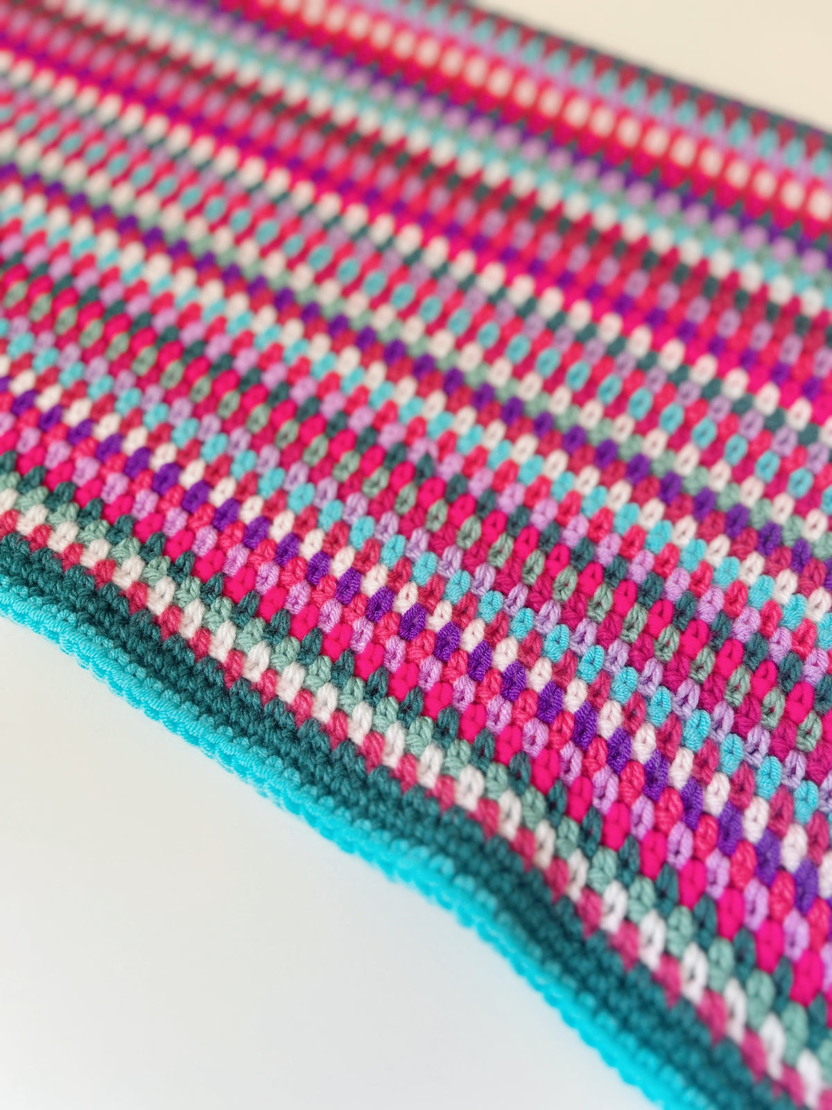 Handmade Crochet Baby Blanket – Colourful Scrappy Rainbow Blanket – One of a Kind