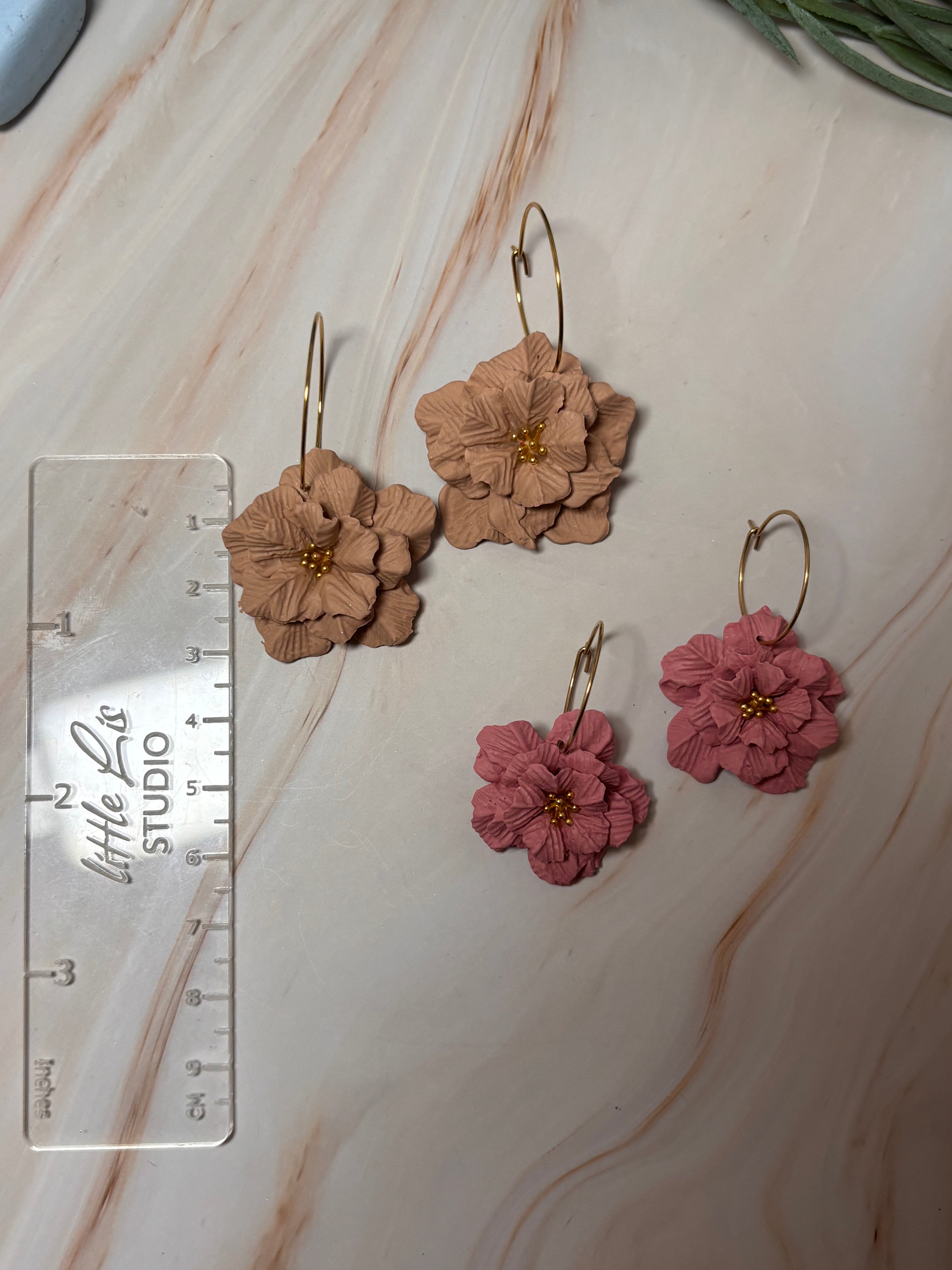 "Tilly" Floral Hoop Earrings
