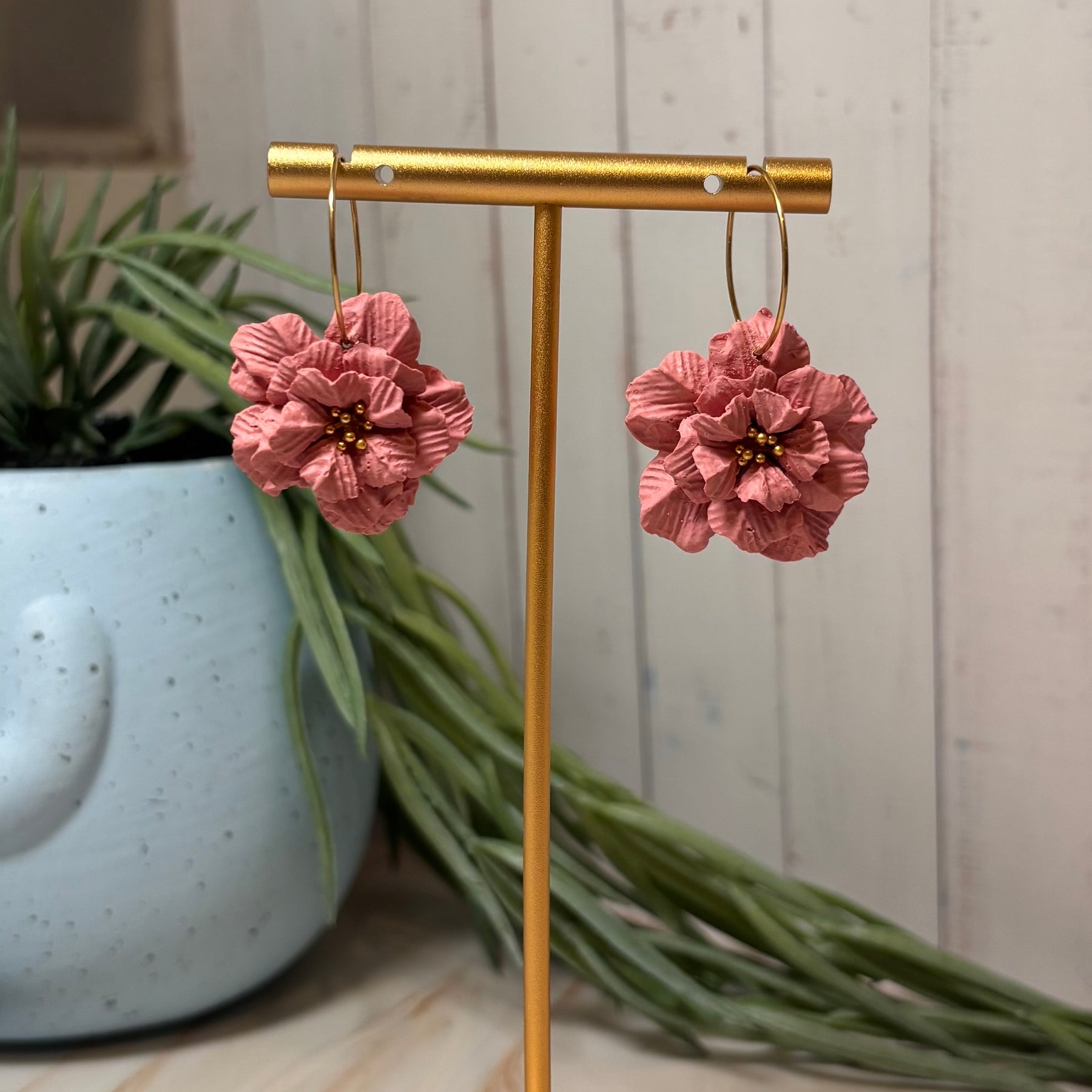 "Tilly" Floral Hoop Earrings