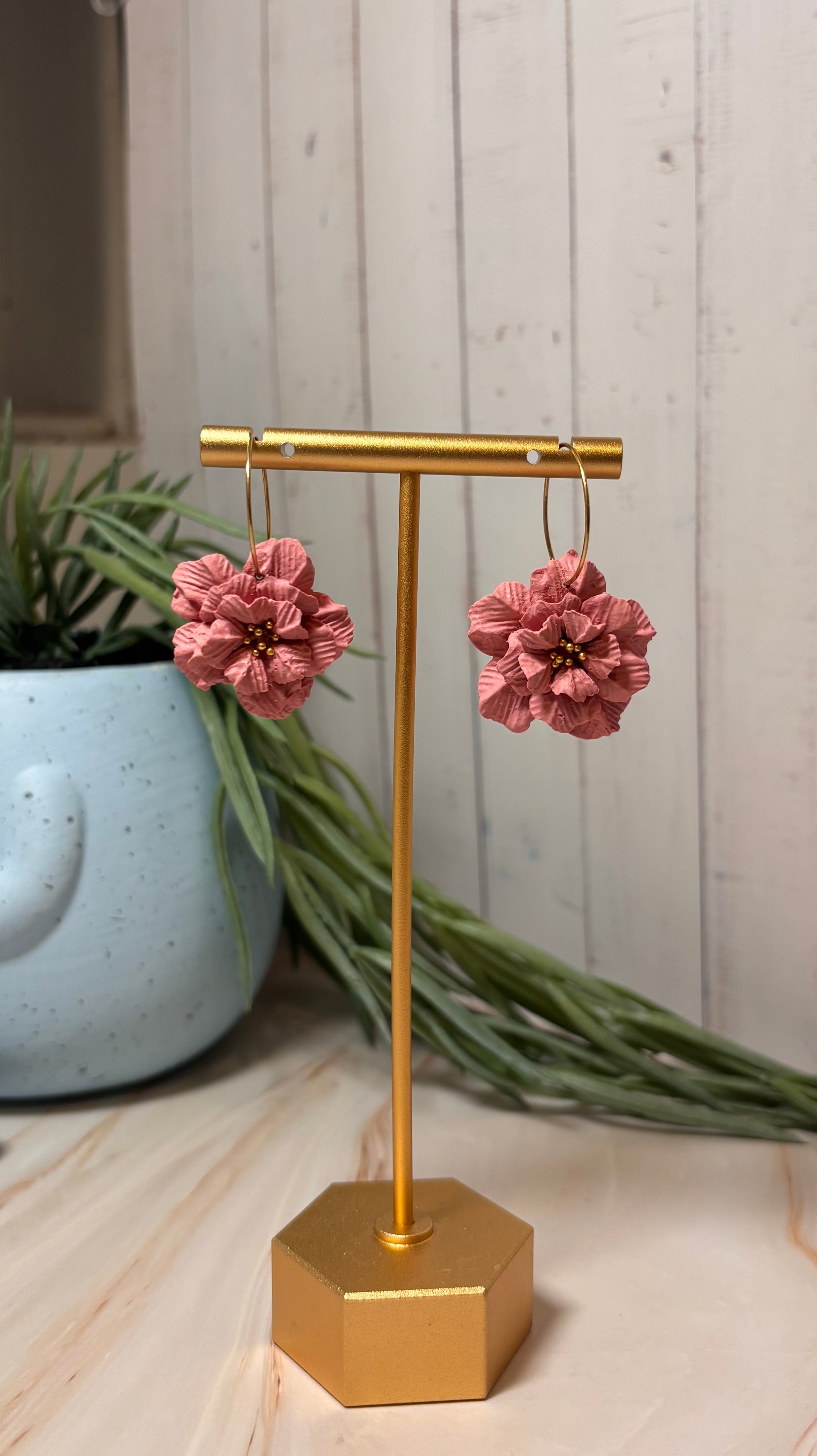 "Tilly" Floral Hoop Earrings