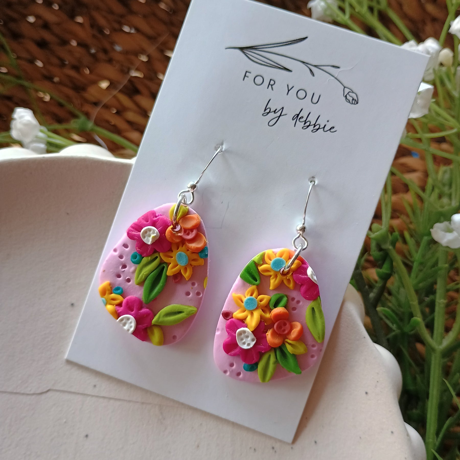 Pretty Flower polymer clay earrings