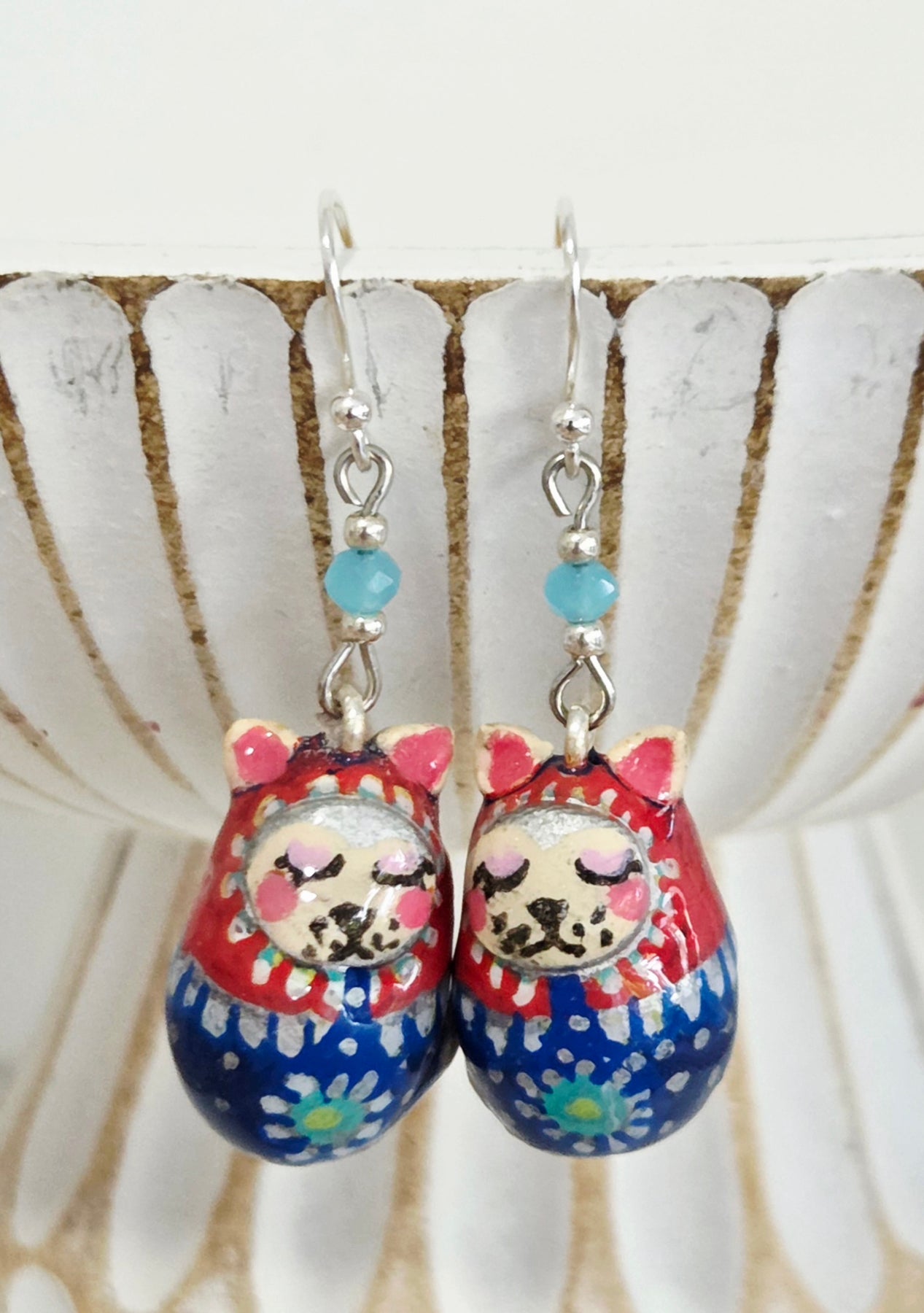 Little Nesting Cat Earrings