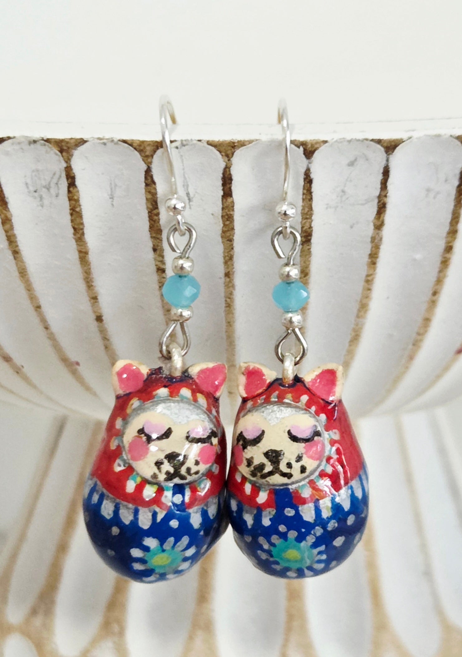 Little Nesting Cat Earrings