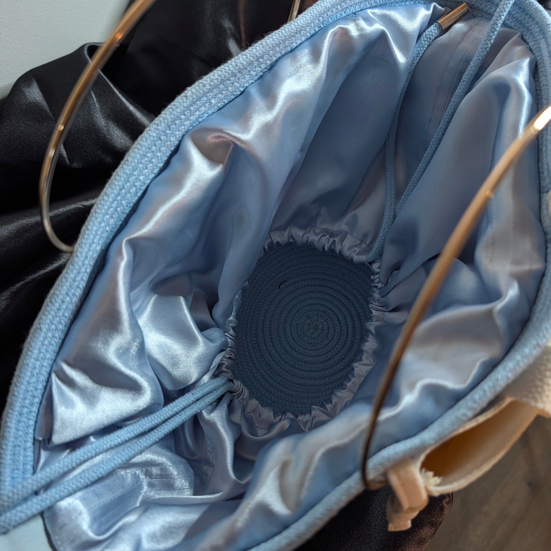 Sky Medium Handmade Cotton Cord Statement Handbag
