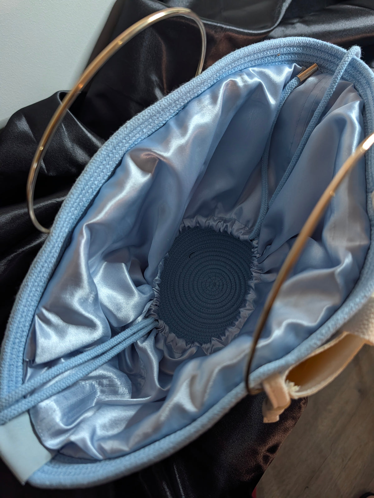 Sky Medium Handmade Cotton Cord Statement Handbag