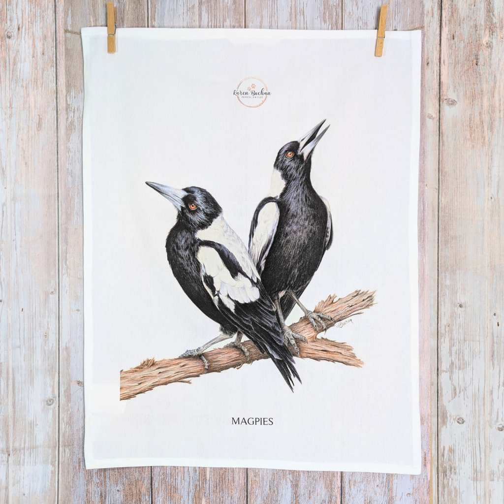 Magpies | Cotton Tea Towel
