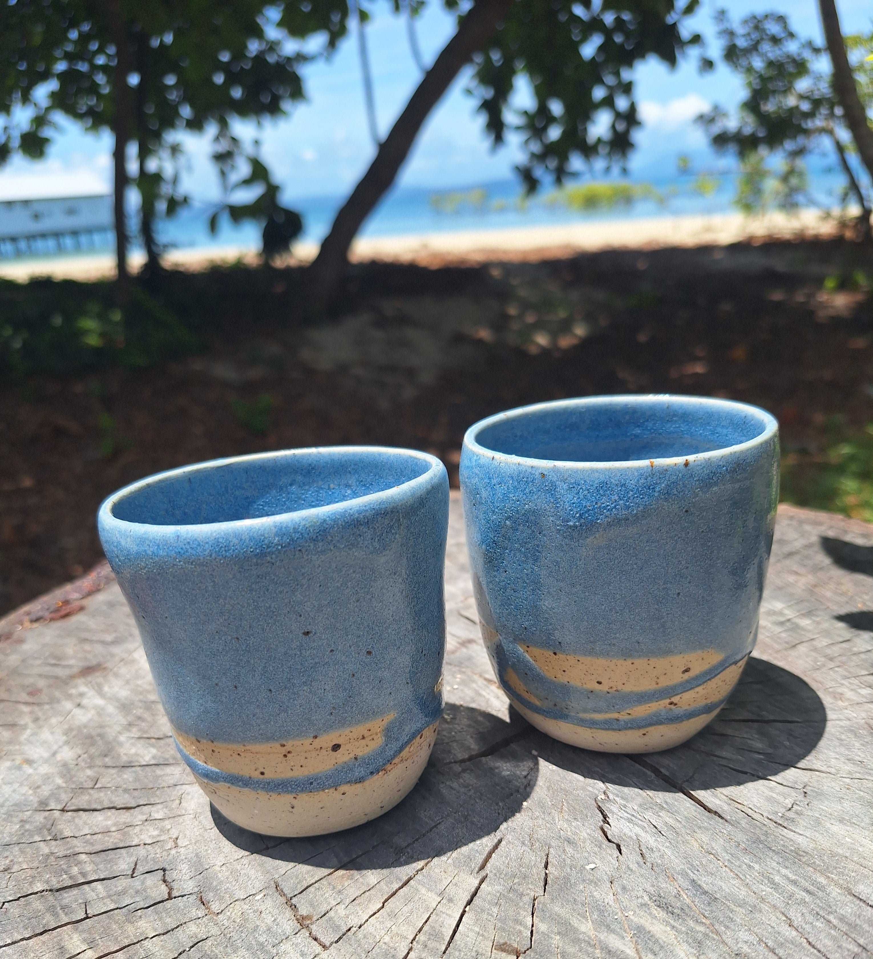 Coffee Latte cups blue