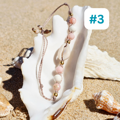 Cowrie Shell and Gemstone Macrame Bracelet