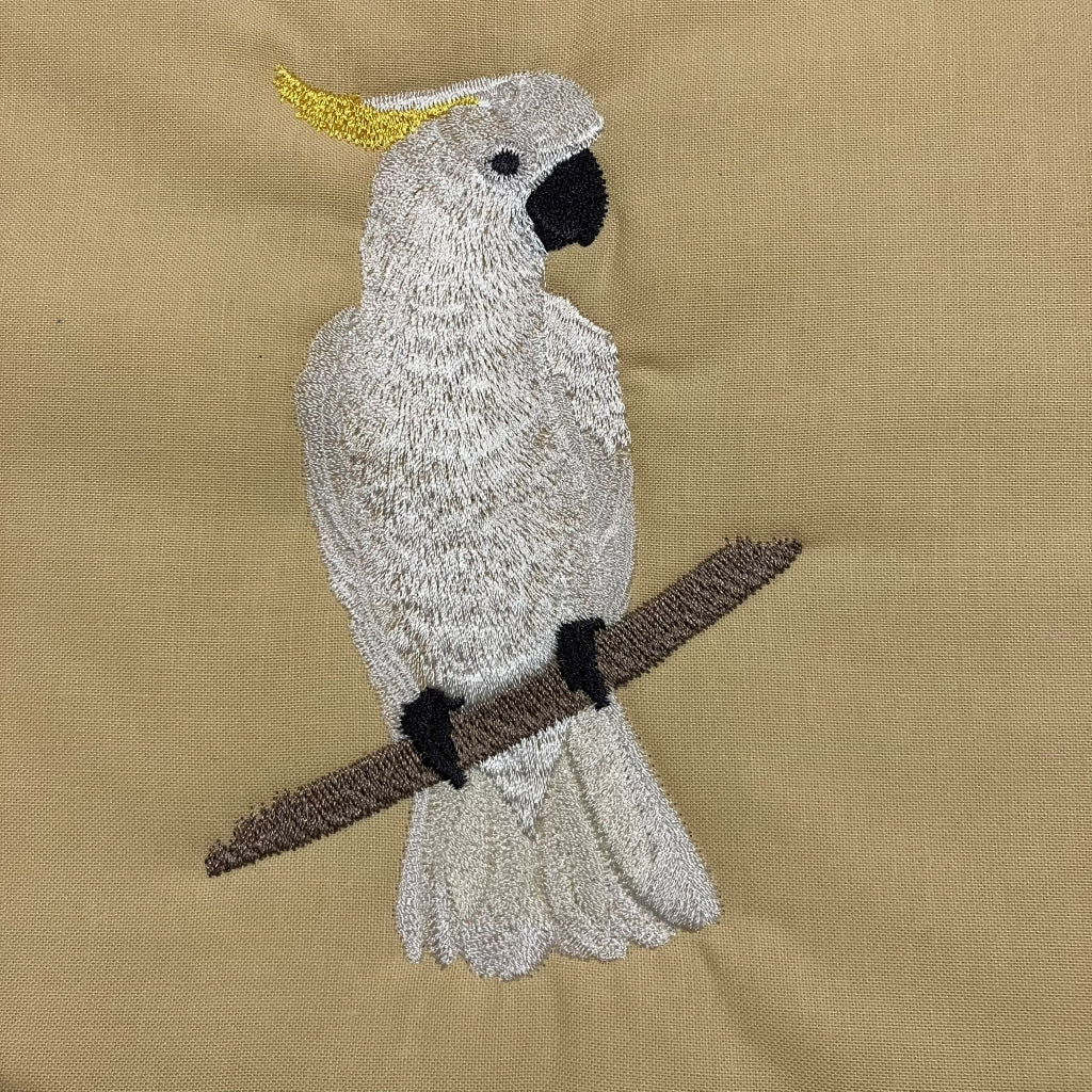 handmade Australian native quilted - sulphur crested cockatoo