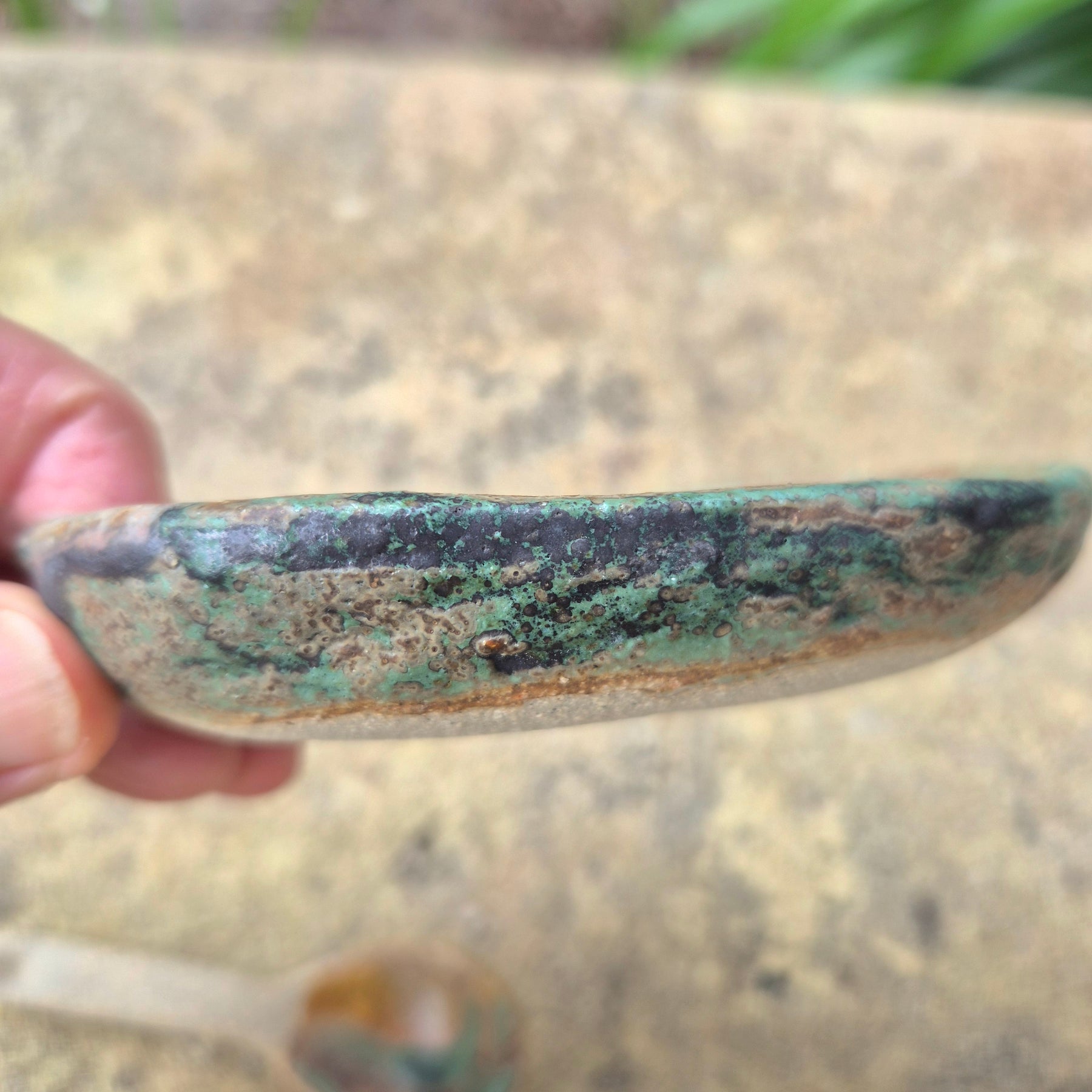 Small ceramic serving dish and spoon