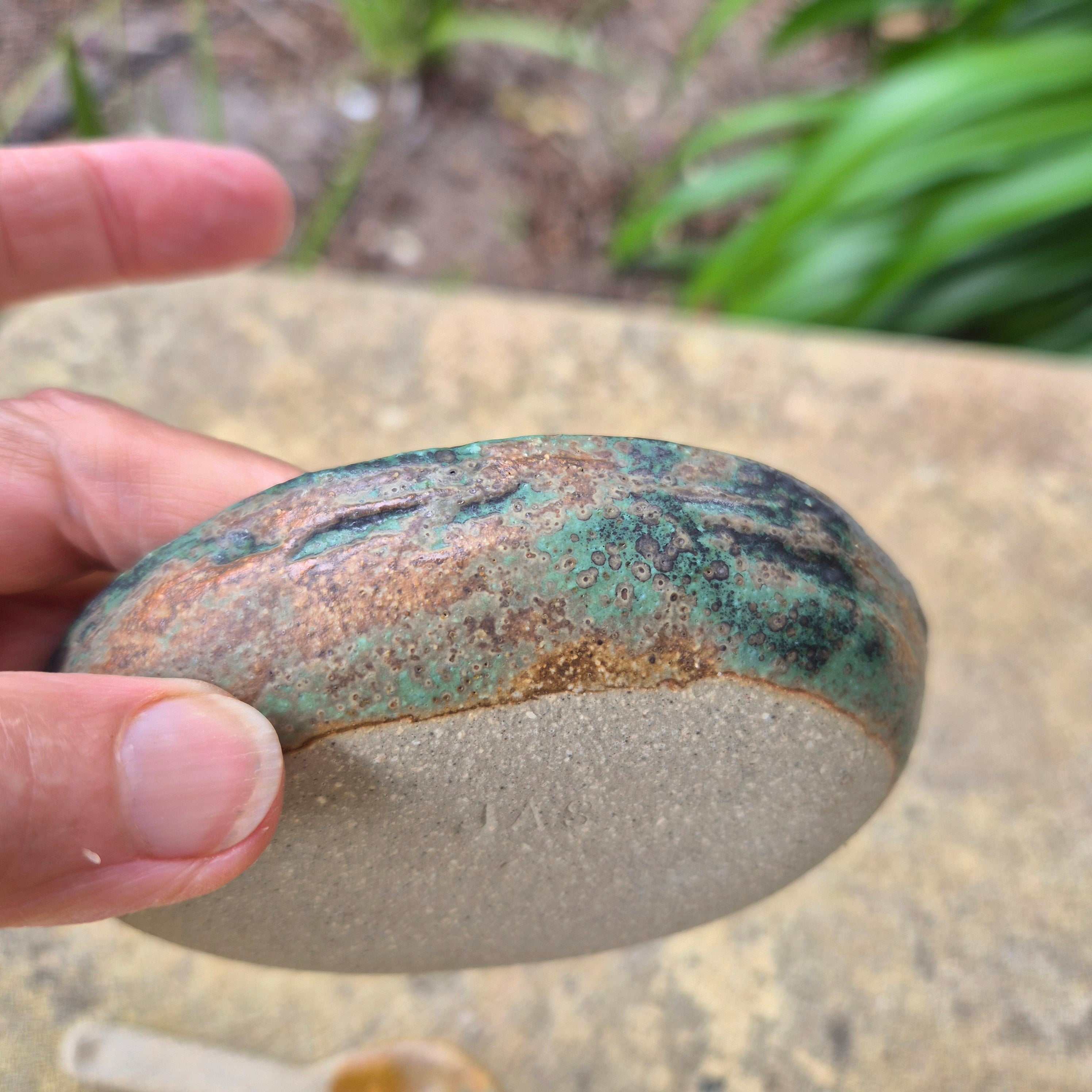 Small ceramic serving dish and spoon