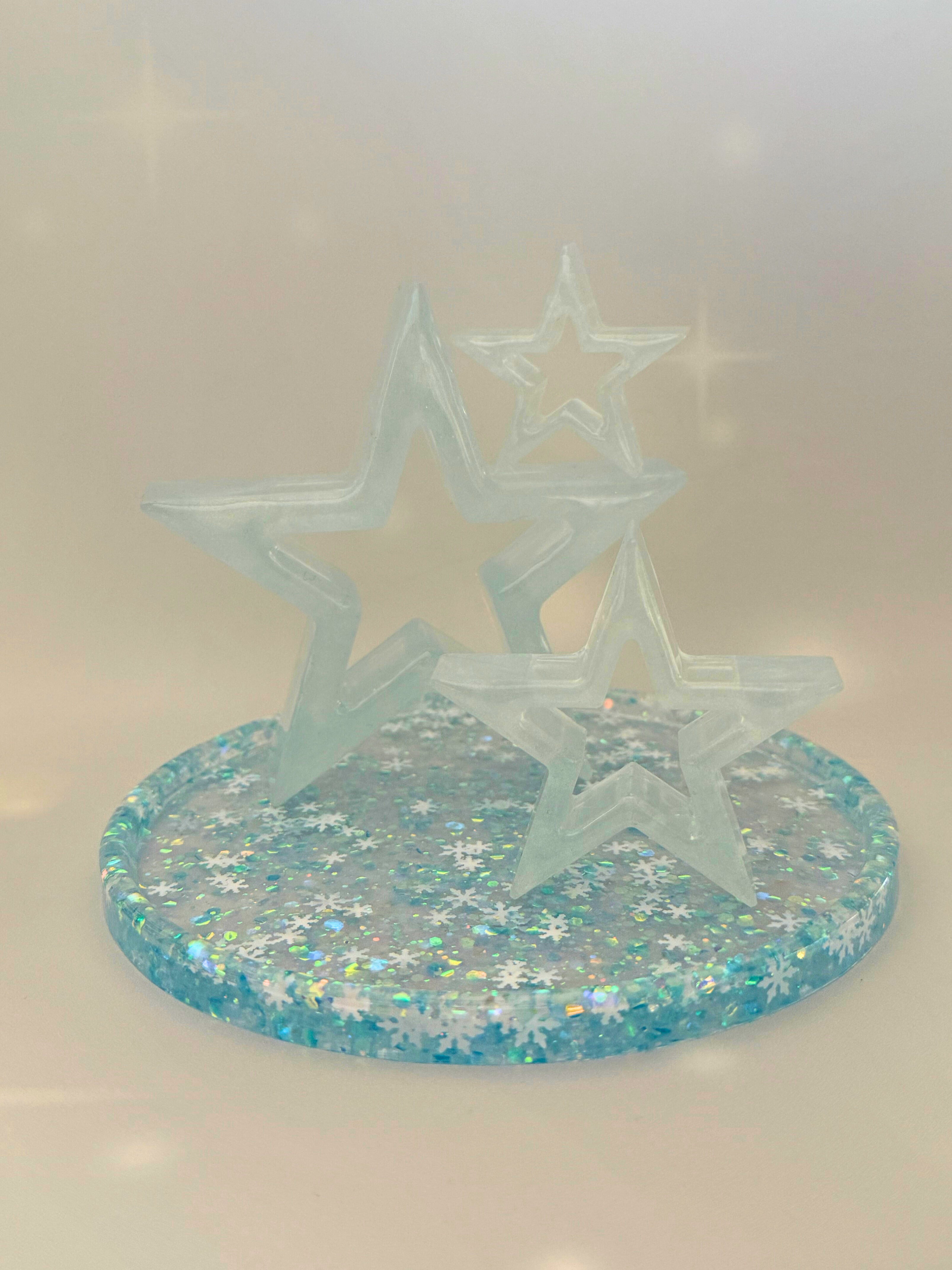 Handmade Resin Star Set with Round Tray
