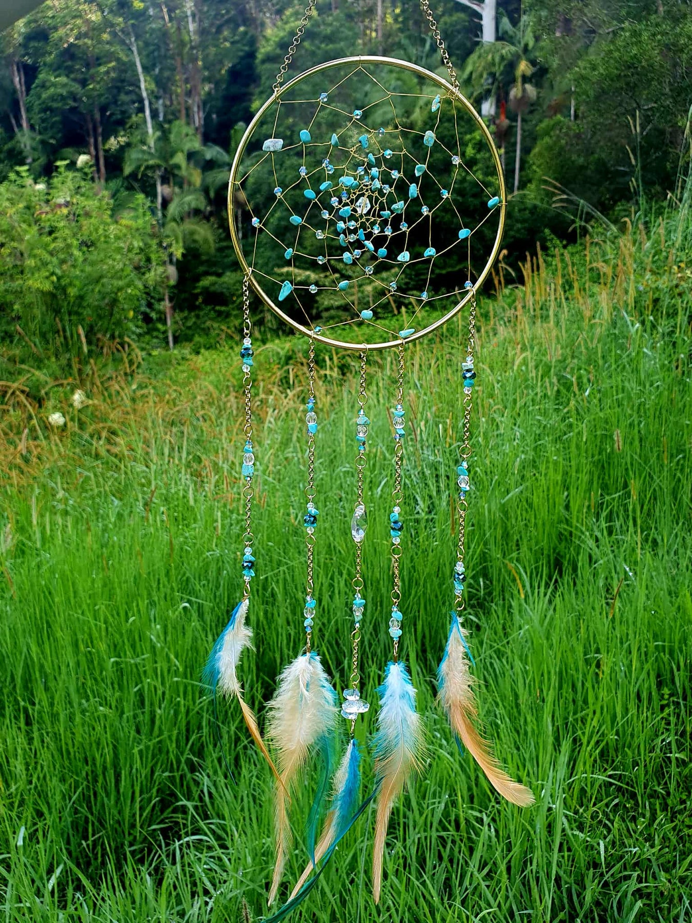 Turquoise Crystal Dream Catcher