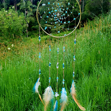 Turquoise Crystal Dream Catcher