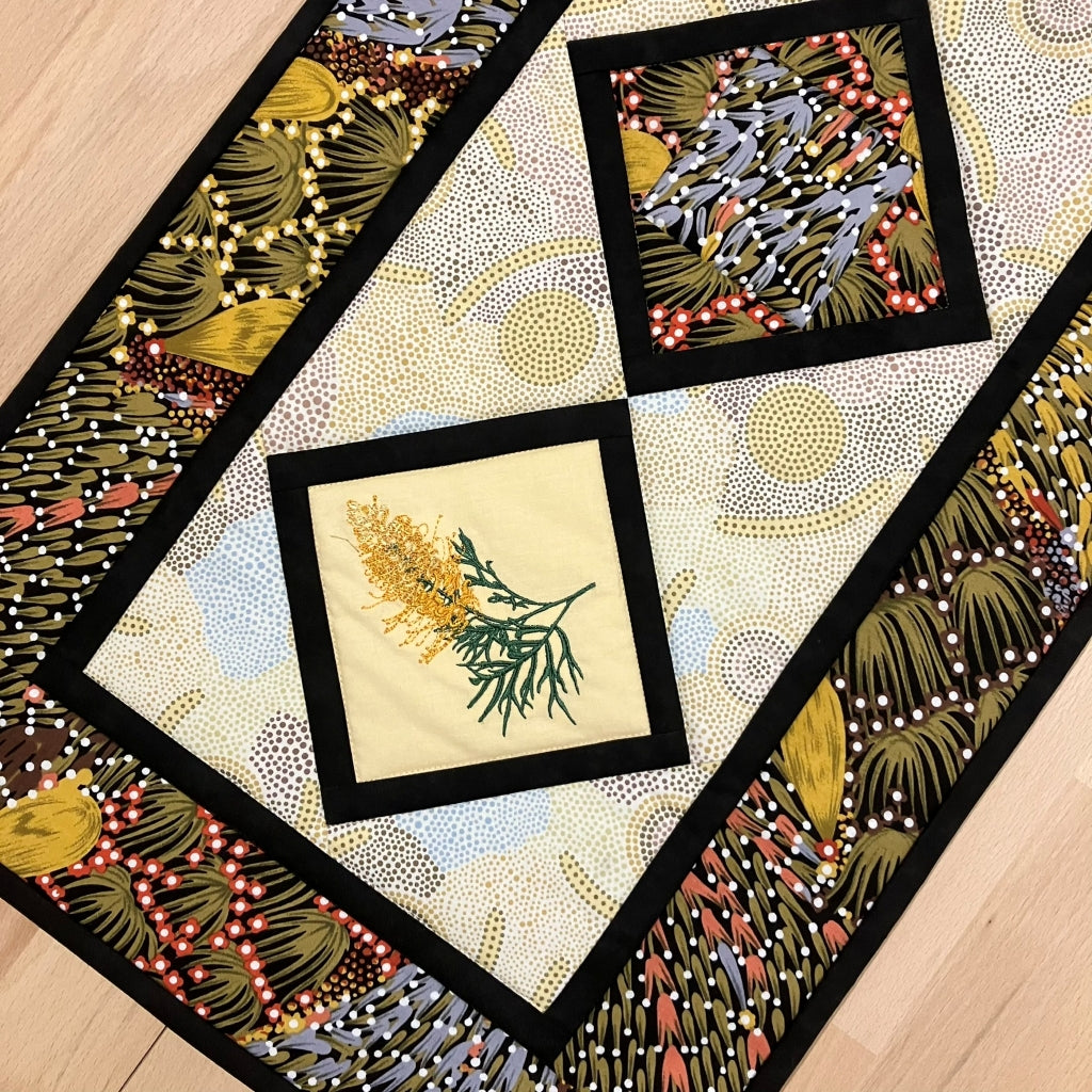handmade Australian native quilted - grevillea