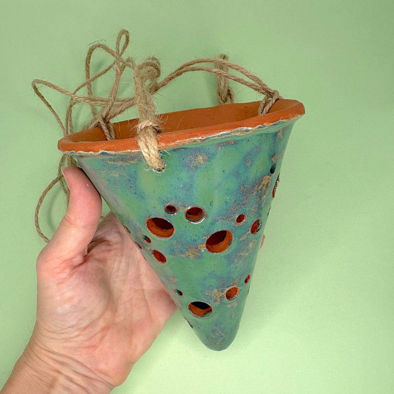 Ceramic hanging cone orchid pot