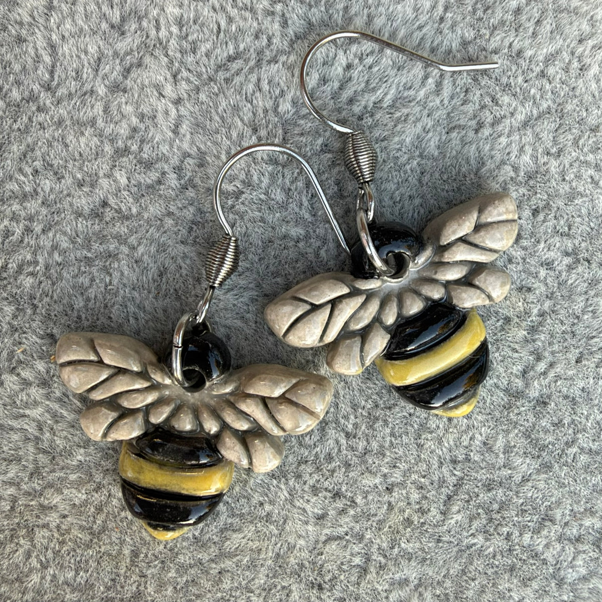 Ceramic Bee Earrings Dangle