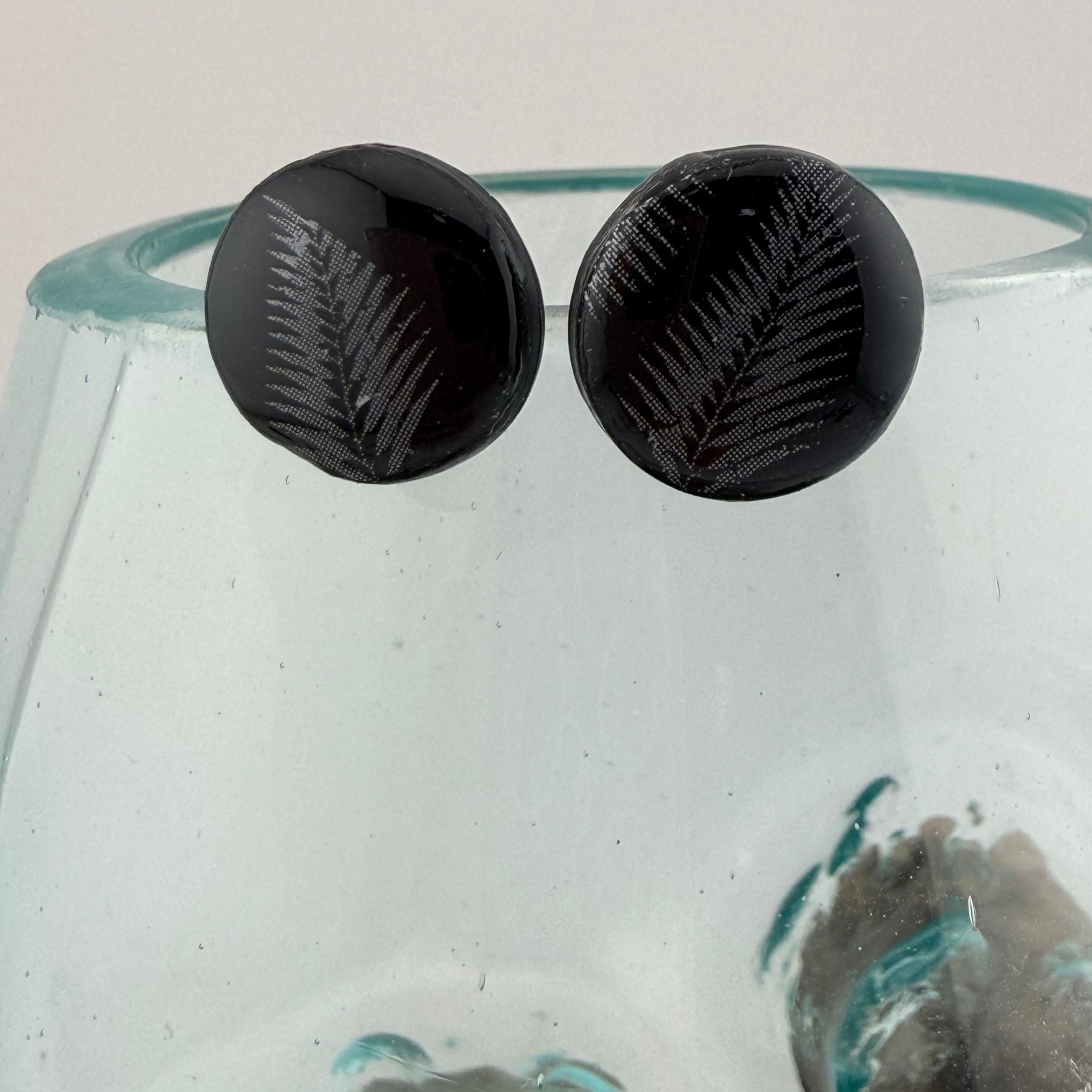New Zealand Silver Fern Polymer Clay Stud Earrings