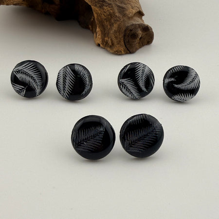 New Zealand Silver Fern Polymer Clay Stud Earrings