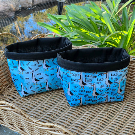 Little Fabric Baskets, mum or dad designs