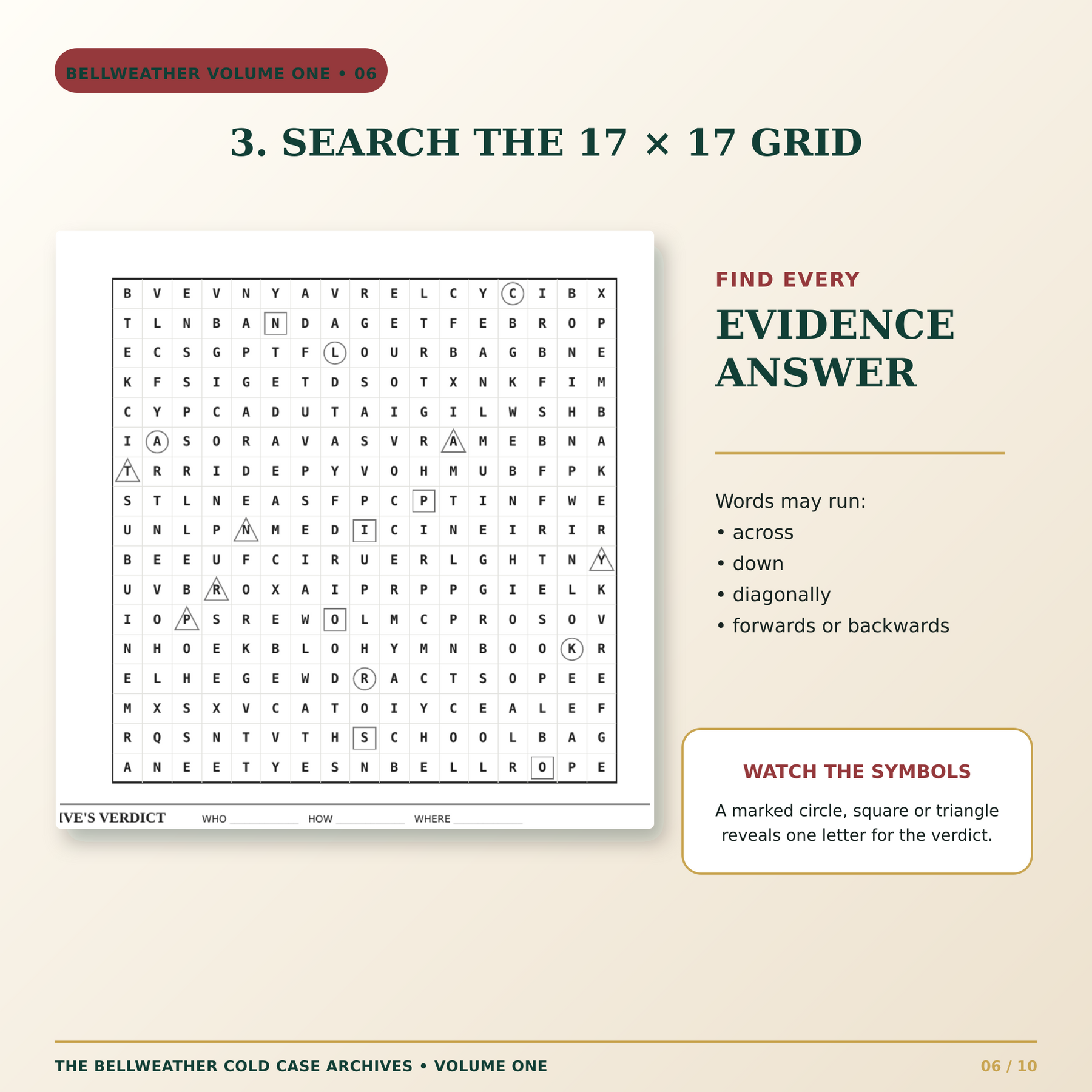 THE BELLWEATHER COLD CASE ARCHIVES: 120 MURDER MYSTERY WORD SEARCHES Vol 1.