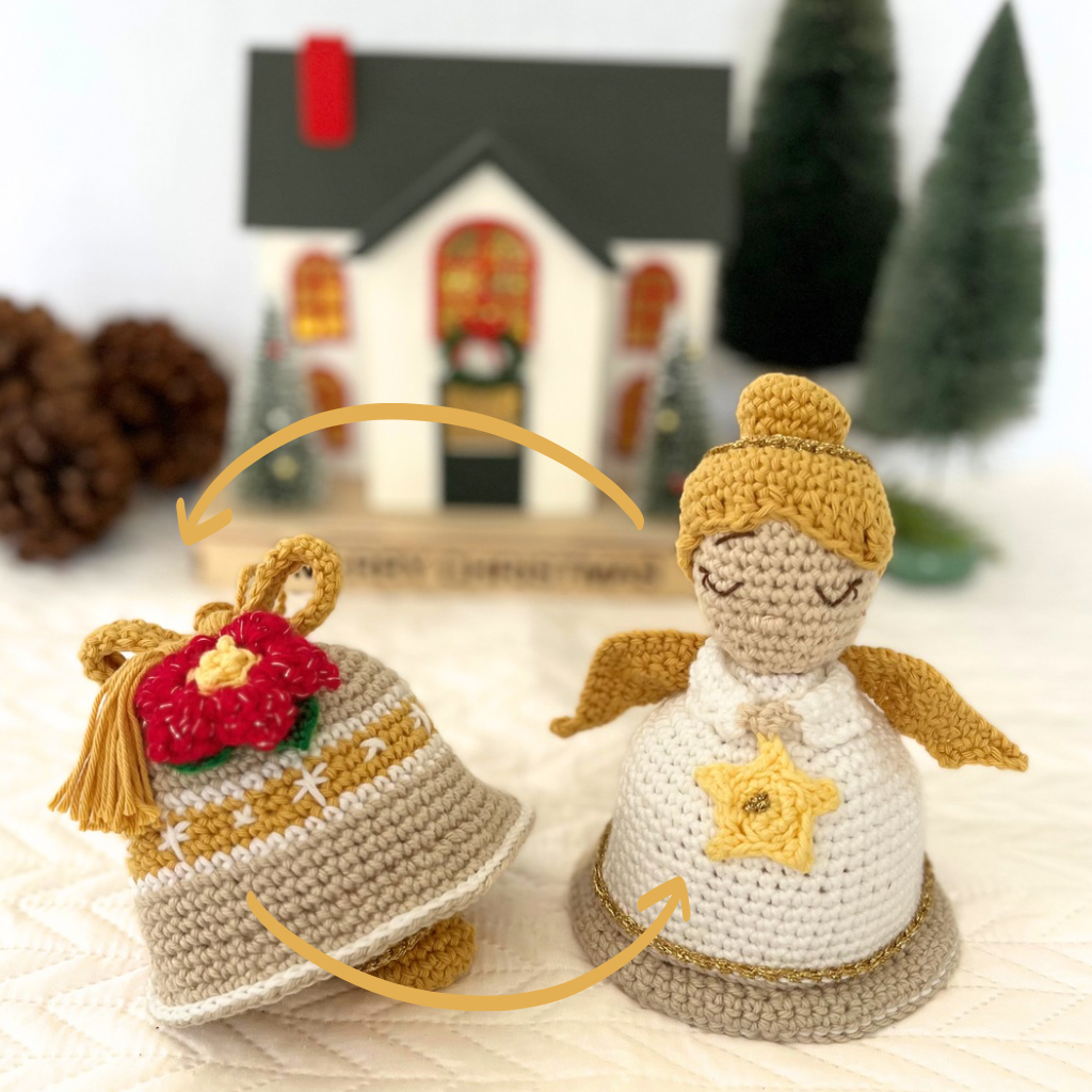Crochet Reversible Christmas Angel Christmas Bell,Christmas Decoration