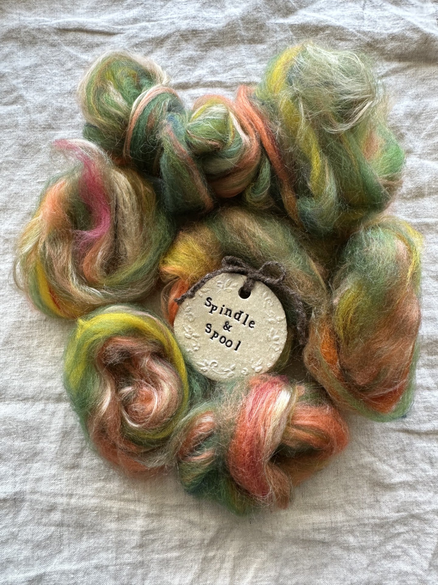 Handspun 'Springtime' Woven Scarf
