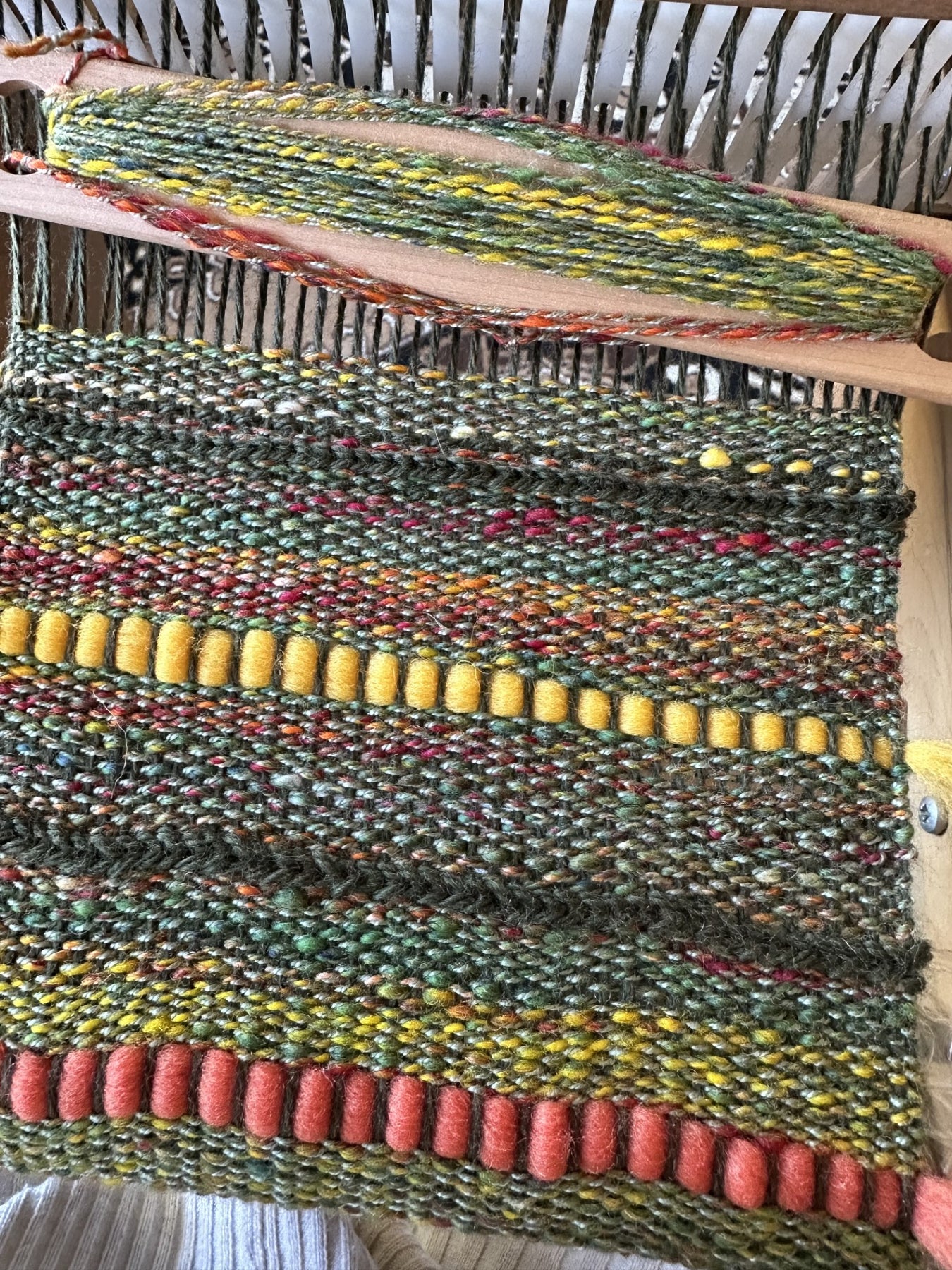 Handspun 'Springtime' Woven Scarf