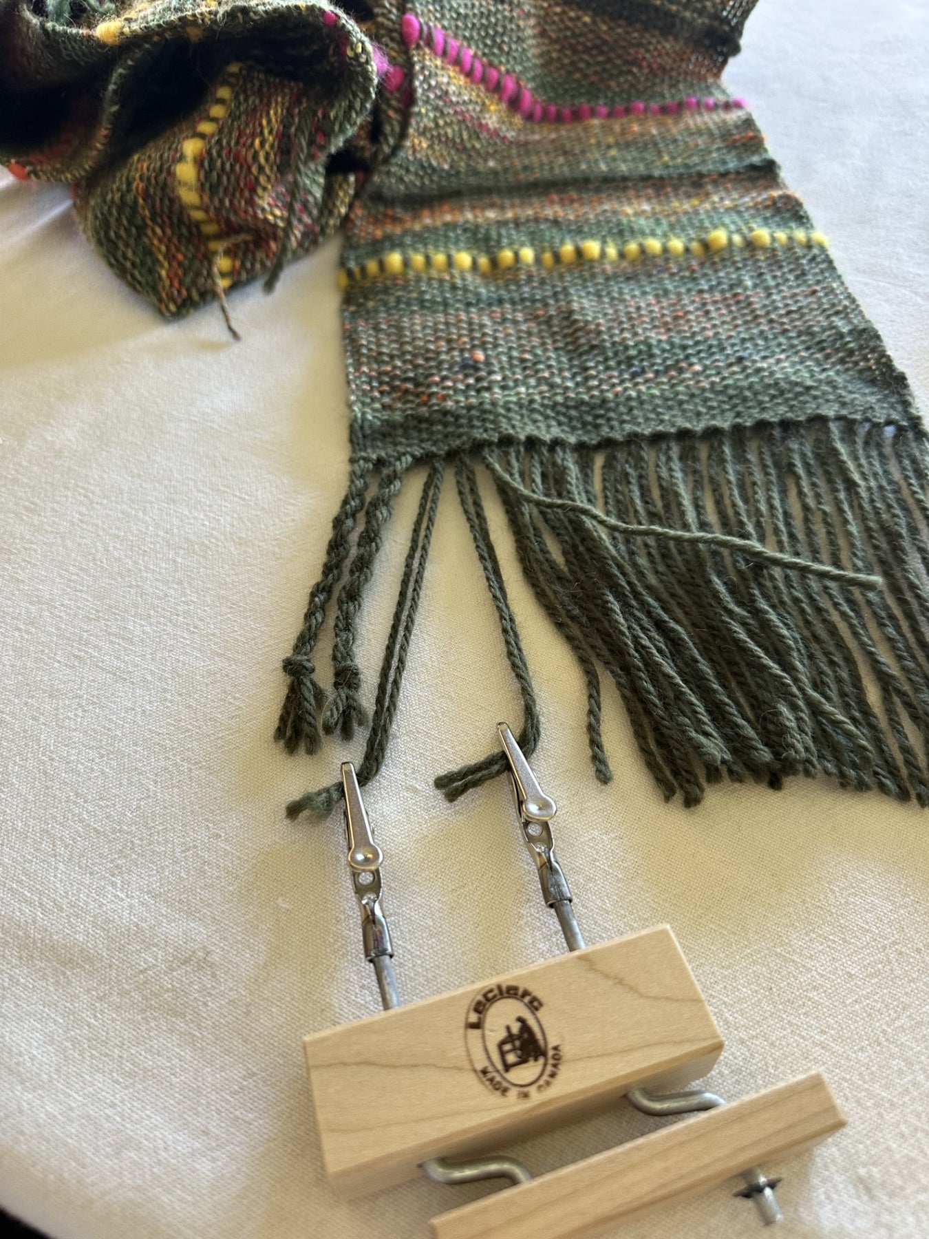 Handspun 'Springtime' Woven Scarf