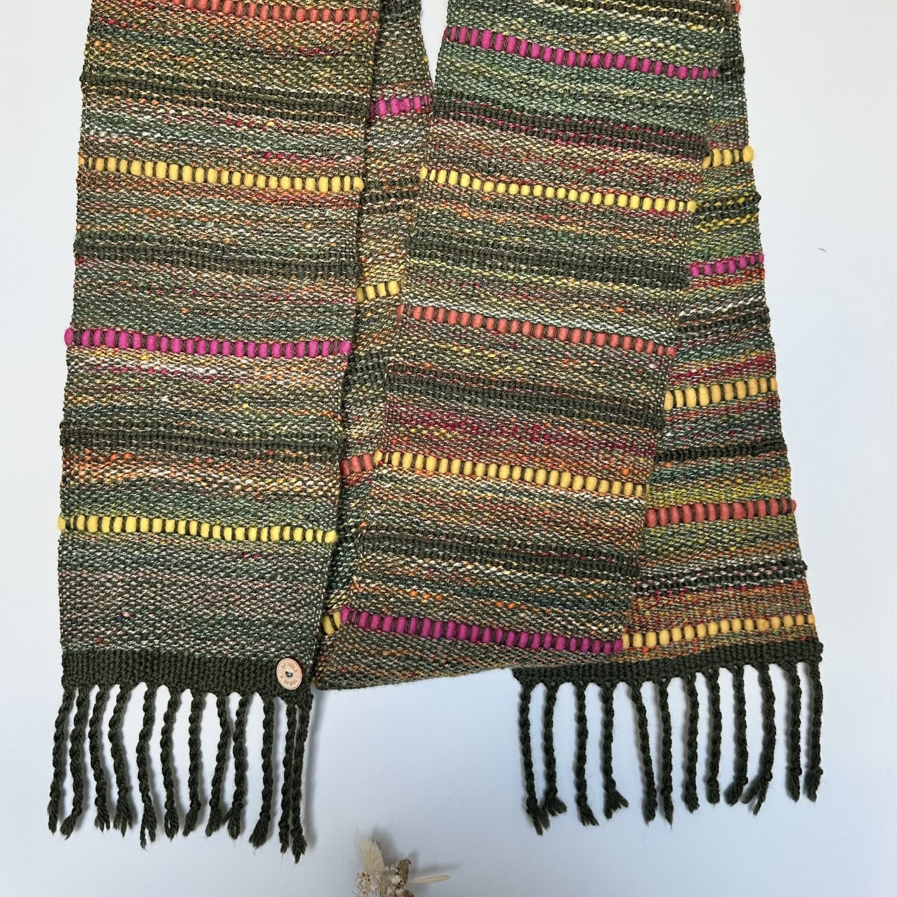 Handspun 'Springtime' Woven Scarf