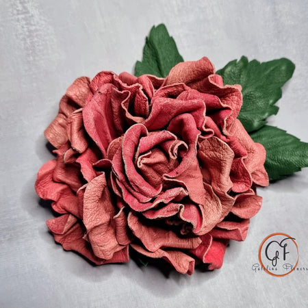 LEATHER dark pink ROSE 
