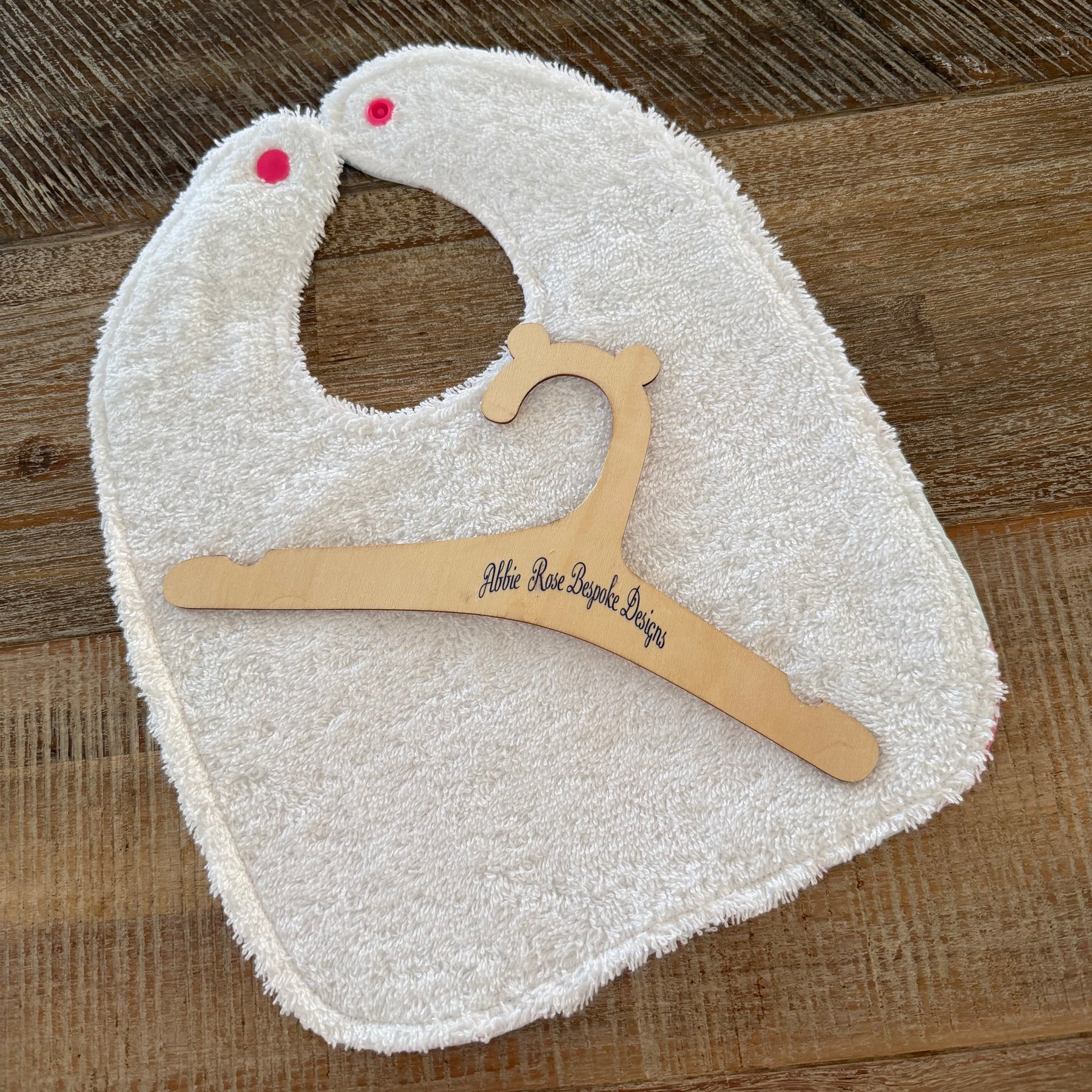 Baby bib for baby girl - Pink Elephants