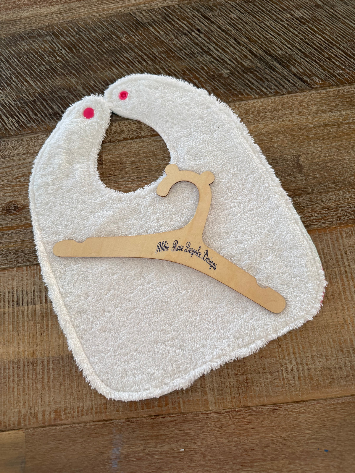 Baby bib for baby girl - Pink Elephants