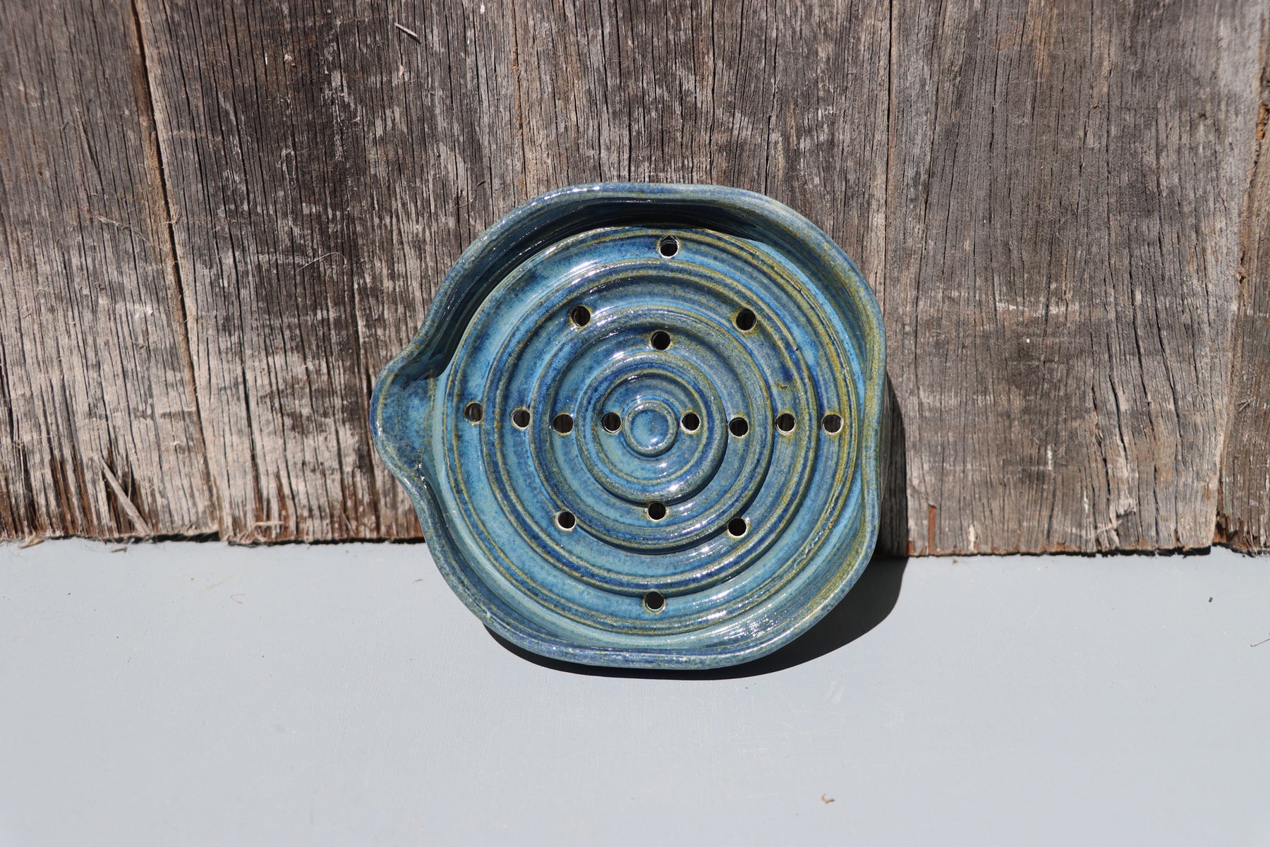 Soap dishes in misty green and blue - hand thrown