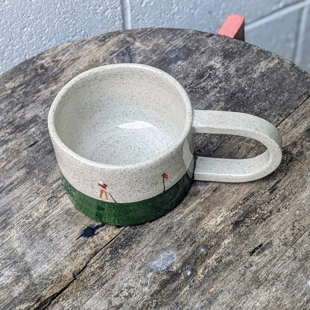 8oz ceramic handpainted Golf Mug / coffee cup