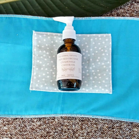 Reusable 1x Liver Castor Oil wrap pack + 1 Organic cotton pad.