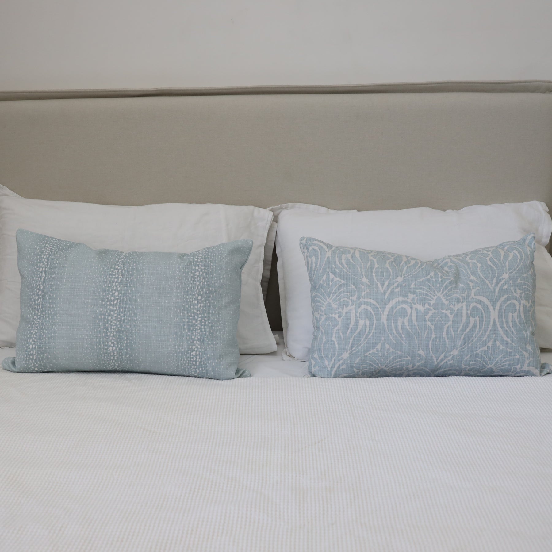 Pair of Rectangular Cushion Covers - Pale Blue