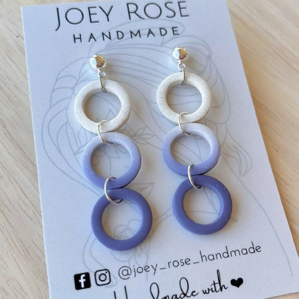 Bronwyn Earring Polymer Clay Earrings Purple Cream 2