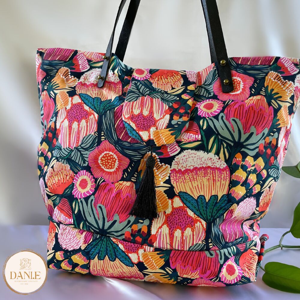 Large Floral Australian Design Tote Bag