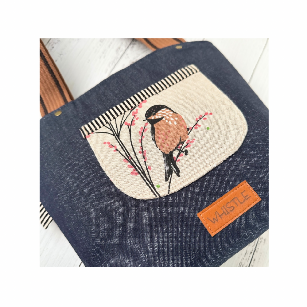 Mercantile Tote Shopping Bag - Bird on Linen