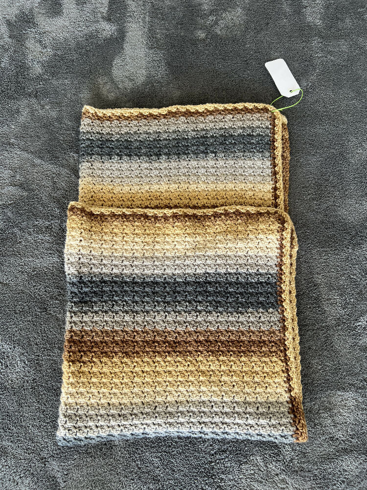 Blanket | Handmade Crochet | VARIOUS BROWNS + CREAMS VARIEGATED