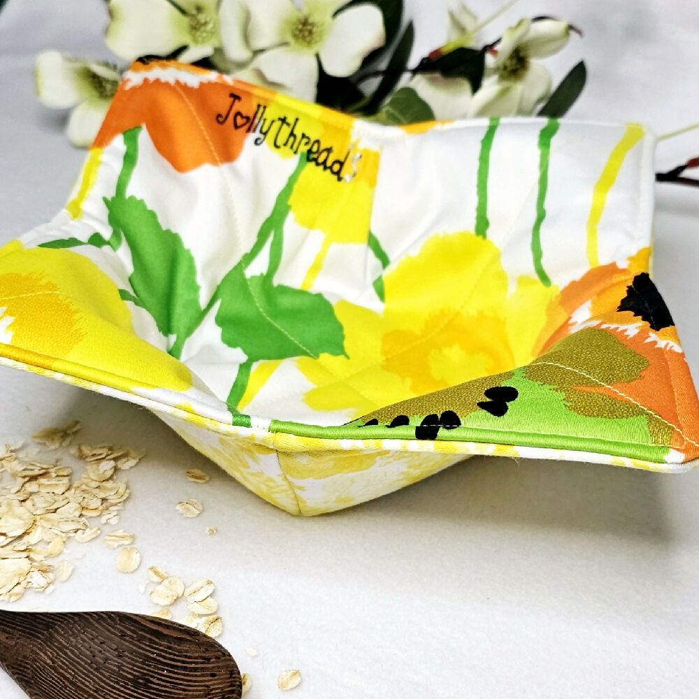 Hot/Cold Cozy Bowl Holder - Sunny Flowers