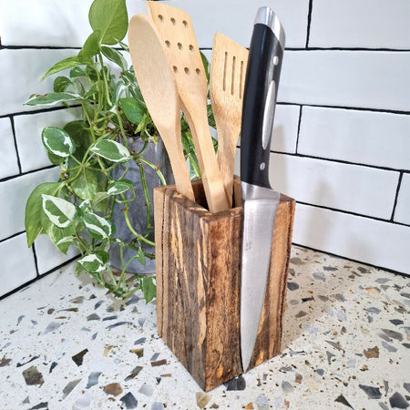 Magnetic Knife Block,Kitchen Utensil Holder, Marri Timber, Australian Made, Knife Block, Free Standing Knife Holder, (Holds up to 8 knives)