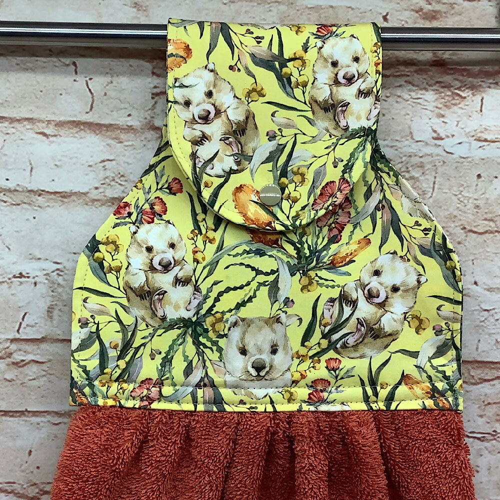Australian Wombats hanging hand towel  - 4 Designs