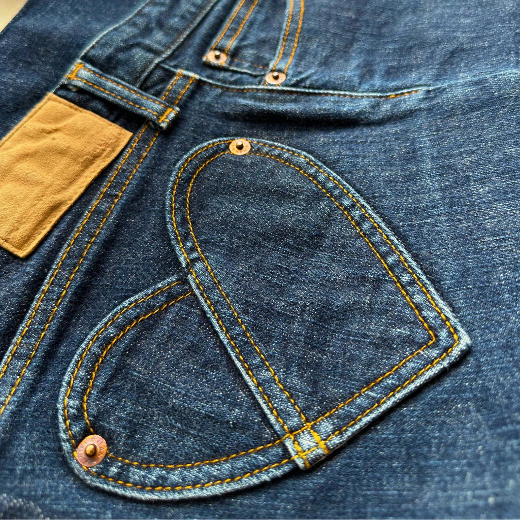 Boxing Day Sale - Upcycled Denim Tote with Heart Pocket