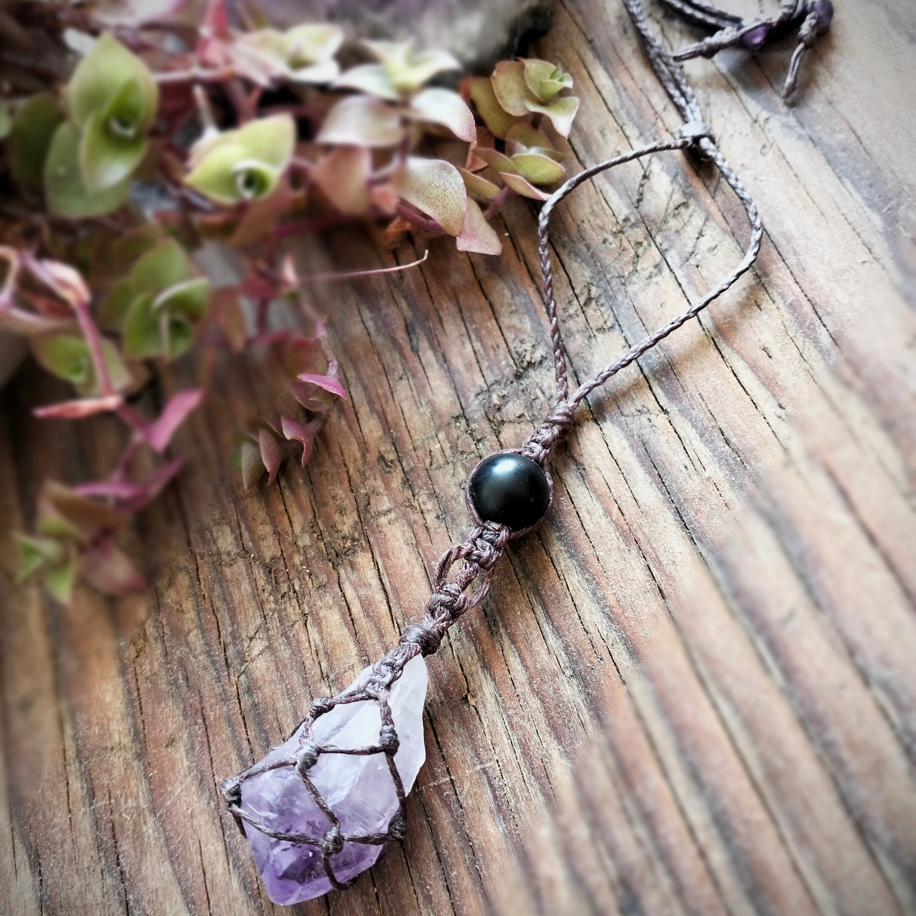 •| AMETHYST | OBSIDIAN |• NECKLACE