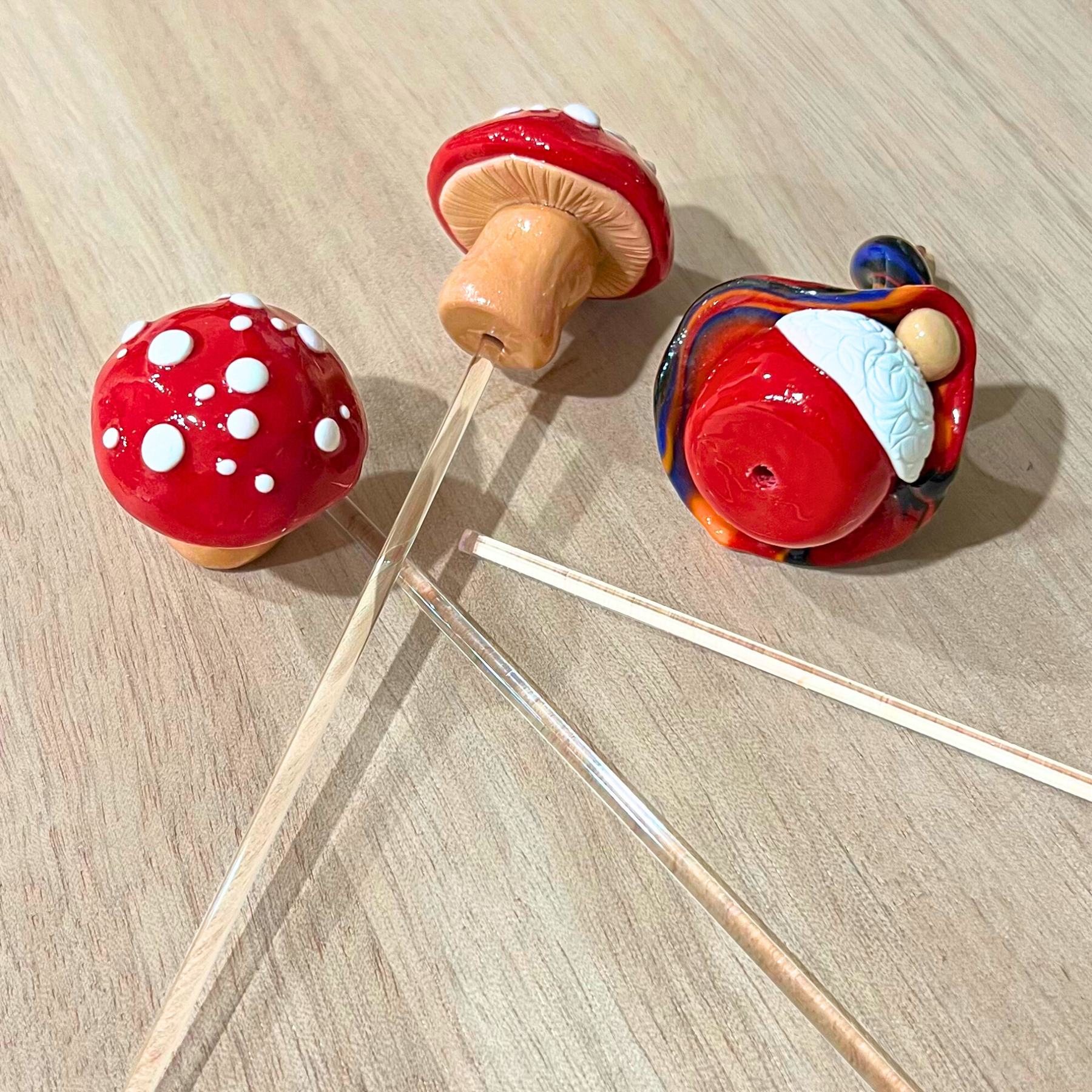 Whimsical gnome Alf & toadstool companions